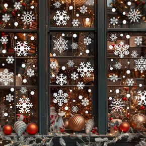 Christmas Window Clings, Windows Snowflake Stickers Decorations for Glass Christmas Frozen Theme Party New Year Supplies