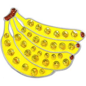 NAVIKA Cherry, Bananas, Strawberry, Apple Swarovski Crystal Golf Ball Marker with Magnetic Hat Visor Clip