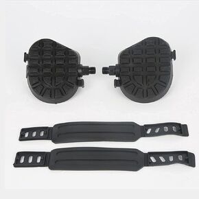 1/2 Exercise Bike Pedals for Indoor Bike, Stationary Bike, Spin Bike, Gym Pedals with Toe Clips, 1 pair