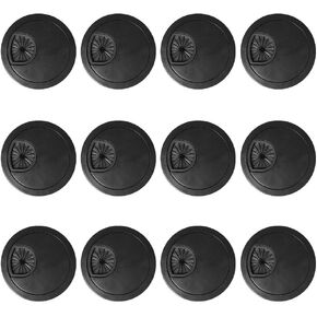 12pcs 60mm Plastic Desk Table Grommet Cord Cable Wire Cable Tidies Desk Caps Computer Desk Surface Port Hole Covers, Fit 60mm Hole