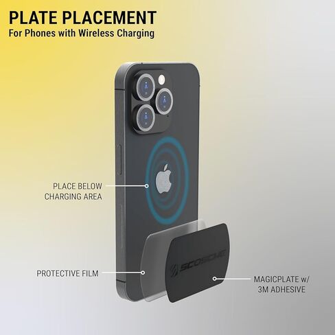 Scosche MPLT54T-4PKBP0 MagicMount Replacement Plate Kit for Magnetic Car Phone Mount Holder, Metal Plates w/Extra Strength Hold for Smartphone, Tablet, Magnet Cell Phone Stand & Phone Case, Pack of 4 in Kuwait