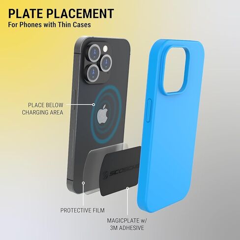 Scosche MPLT54T-4PKBP0 MagicMount Replacement Plate Kit for Magnetic Car Phone Mount Holder, Metal Plates w/Extra Strength Hold for Smartphone, Tablet, Magnet Cell Phone Stand & Phone Case, Pack of 4 in Kuwait