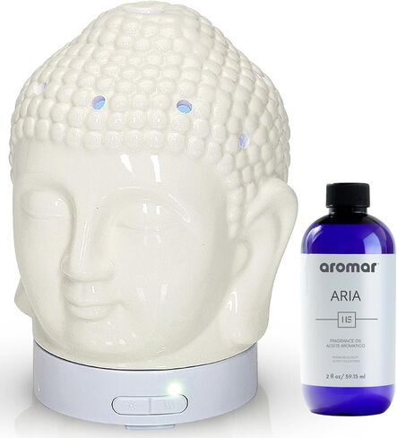 Aromar Buddha Ceramic Diffuser, White in Saudi Arabia