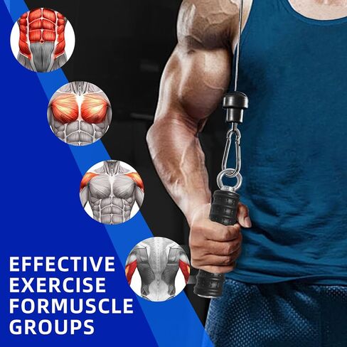 ملحقات شريط السحب لأسفل من LAT: ملحقات منسدلة LAT لآلة كابل البكرة - ملحقات كابل تمرين حبل ثلاثي الرؤوس لصالة الألعاب الرياضية المنزلية in Kuwait