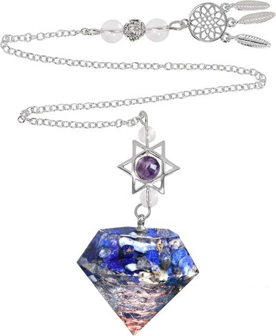 Rockcloud Stone Pendulum for Dowsing Divitation Meditation Reiki Healing Energy Balancing with Dream Catcher, Amethyst Crystal in Kuwait