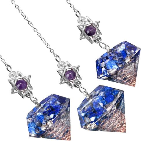 Rockcloud Stone Pendulum for Dowsing Divitation Meditation Reiki Healing Energy Balancing with Dream Catcher, Amethyst Crystal in Kuwait