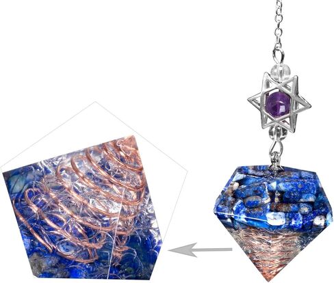 Rockcloud Stone Pendulum for Dowsing Divitation Meditation Reiki Healing Energy Balancing with Dream Catcher, Amethyst Crystal in Kuwait