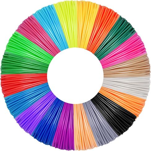 عبوات خيوط القلم ثلاثية الأبعاد 20 لونًا، خيوط PLA 1.75 مم، إجمالي 328 قدمًا، كل لون 16.4 قدم، عبوات طباعة سلسة للقلم ثلاثي الأبعاد in Kuwait
