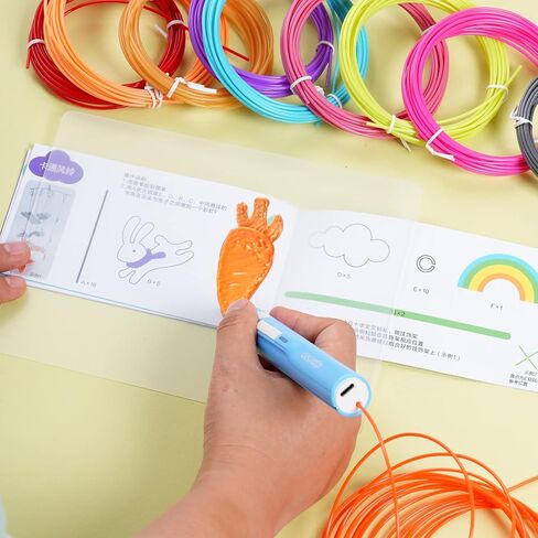 عبوات خيوط القلم ثلاثية الأبعاد 20 لونًا، خيوط PLA 1.75 مم، إجمالي 328 قدمًا، كل لون 16.4 قدم، عبوات طباعة سلسة للقلم ثلاثي الأبعاد in Kuwait