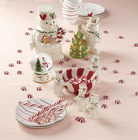 Lenox Happy Holly Days Snowmen Salt & Pepper Set, 2 Count, Ivory in Saudi Arabia