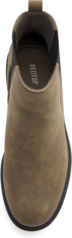 REDTOP Women's Chelsea Boots Fashion Platform High Heel Ankle Booties Round Toe Casual Elastic Chunky Block Heel Boots Black Grey in Kuwait