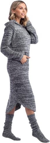 أريكة بغطاء للرأس للسيدات فائقة النعومة من Softies مع نسيج مزيج قطيفة وجيب كانجارو، أخضر منقط مغبر، مقاس صغير متوسط in Saudi Arabia