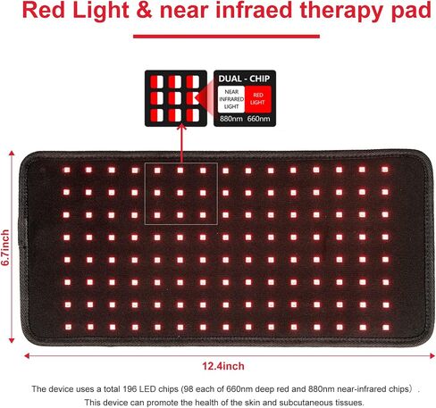 Red Light Therapy Belt with Timer, Near & Infrared Light Therapy Device Portable Wrap for Body Back Knee Joint Muscle Pain Relief and Dogs in Saudi Arabia