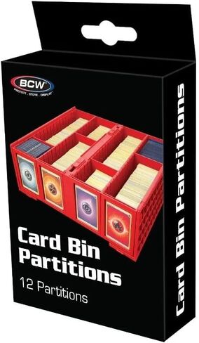 BCW Collectible Card Bin Partitions - Red | Dividers for BCW Card Bins & 6 Drawer Card Catalog | Divide and Organize Your Trading Card Collection | Visible Sections, Adhesive Label-Friendly in Saudi Arabia