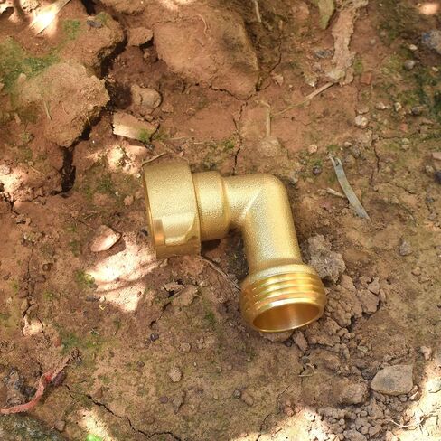 90 Degree Garden Hose Connector with Shut Off Valve Hose Elbow,3/4" Swivel Solid Brass Connector Pipe Fittings Hose Elbow Connector for RV Water Hose Intake Hose Adapter in Saudi Arabia