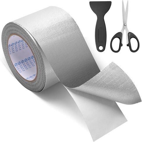 RV Awning Repair Tape, 3in x 82FT Tarp Repair Tape Tenacious Tape Made of Fiberglass and Aluminum Foil Tent Repair Tape Canvas Repair Tape with 1 Scissors and 1 Scraper(Black) in Saudi Arabia