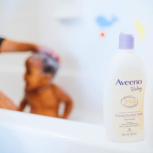 Aveeno Baby, حمام مريح مهدئ، باللافندر والفانيليا، 18 أونصة سائلة (532 مل) in Kuwait