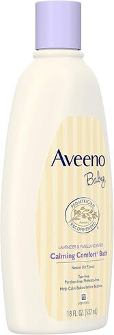 Aveeno Baby, حمام مريح مهدئ، باللافندر والفانيليا، 18 أونصة سائلة (532 مل) in Kuwait