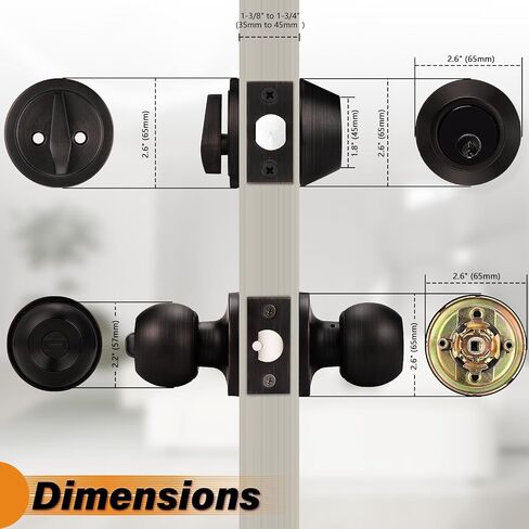 Probrico Keyed Alike Entry Knob and Deadbolt Set Single Cylinder Handleset Combo Pack Satin Nickel for Entrance Exterior Gate and Front Door, 4 Sets in Kuwait