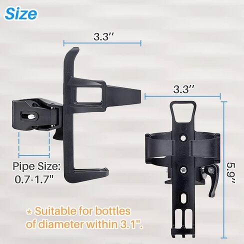 حامل كأس ماء للدراجة من كاليفيل حامل كأس عالمي للدراجة خفيف الوزن وزجاجة مياه على شكل قفص متين للمقود للنساء باللون الأسود in Kuwait