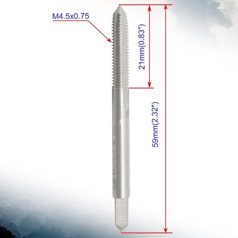 Aopin M4.5 x 0.75 Taper Hand Tap HSS Metric Female Thread High Speed Steel Hand/Machine Use Straight Flute Screw Tap, For Used To Make New Threads, Re-Thread Damaged And Jammed Threads 2 Pcs in Saudi Arabia