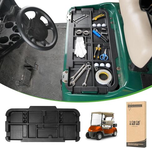 10L0L Golf Cart Under Seat Storage Tray Only for 2008-UP EZGO RXV Electric Vehicle with Original Trojan Battery Underseat Organizer Container Holder Plate in Saudi Arabia