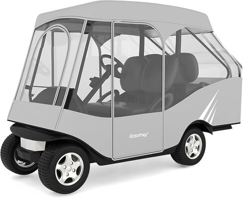 Rosefray Golf Cart Enclosure,2+2 Golf Cart Drivable Enclosure Rain Cover Short Roof 58" EZGO, Club Car- Durable Door Zipper - (4 Seater Golf Cart Cover) Glowing at Night in Saudi Arabia