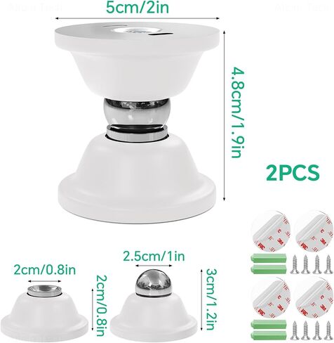 NiHome White Magnetic Door Stop for Secure Door Holding & Stopping, Easy Install Non-Obtrusive Design, Flexible Mounting Options for RV, Older Homes & Uneven Doors, Protects Walls(1PCS) in Kuwait