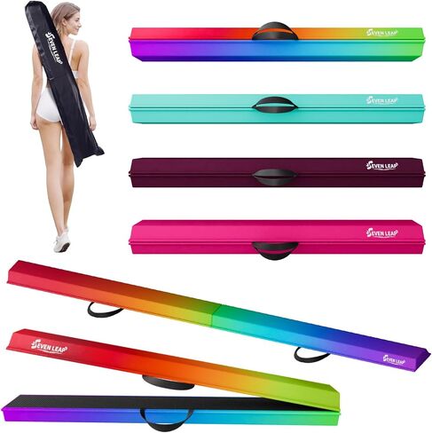 6ft/8ft Folding Balance Beam, Foldable Gymnastics Balance Beam Foam for Kids and Toddlers 3-12，Folding Beam with Non Slip Rubber Base, Gymnastics Equipment for Home Floor Training. in Saudi Arabia