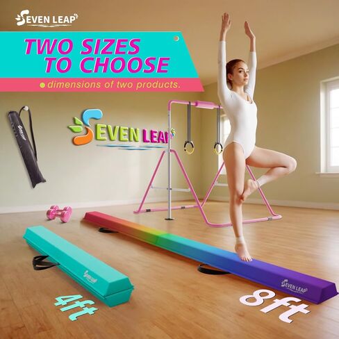 6ft/8ft Folding Balance Beam, Foldable Gymnastics Balance Beam Foam for Kids and Toddlers 3-12，Folding Beam with Non Slip Rubber Base, Gymnastics Equipment for Home Floor Training. in Saudi Arabia