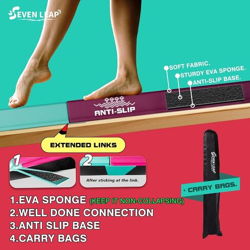 6ft/8ft Folding Balance Beam, Foldable Gymnastics Balance Beam Foam for Kids and Toddlers 3-12，Folding Beam with Non Slip Rubber Base, Gymnastics Equipment for Home Floor Training. in Saudi Arabia