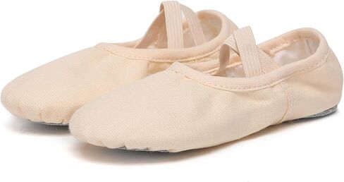 Danzcue Ballet Shoes for Women Soft Canvas/PU Leather Adult Dance Slippers, Ideal Ballet Flats for Women in Kuwait