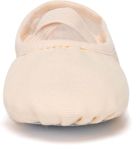 Danzcue Ballet Shoes for Women Soft Canvas/PU Leather Adult Dance Slippers, Ideal Ballet Flats for Women in Kuwait