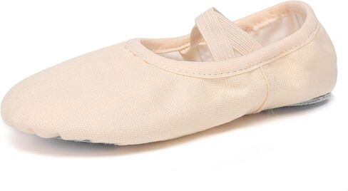 Danzcue Ballet Shoes for Women Soft Canvas/PU Leather Adult Dance Slippers, Ideal Ballet Flats for Women in Kuwait