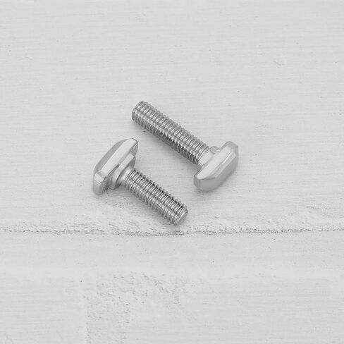 15Set M6 T Slot Drop-in Bolt with M6 Hexagon Flange Nut Kits Carbon Steel Nickel Plated Hammer Head T-Bolt T Shape Stud Sliding Screw for T Slot 8mm 30 Series Aluminum Profile in Saudi Arabia