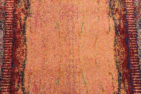 Unique Loom Estrella Collection Rustic, Distressed, Modern, Abstract Area Rug, 7 ft x 10 ft, Orange/Black in Saudi Arabia