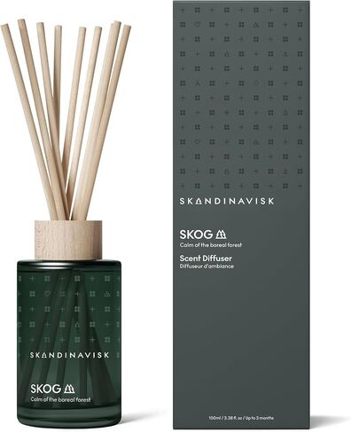 Skandinavisk Skog ‘Forest’ Scent Diffuser with 8 Scents, Lasts +3 Months, Scent Notes: Black Tea and Mint Leaves, Dried Apples and Baked Cinnamon, 3.38 fl. oz. in Kuwait