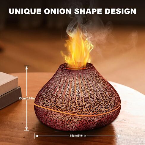 Colorful Volcano Diffuser Humidifier: Upgraded 160ml Fire Flame Humidifier Aroma Spray Diffusers with 7 Colors Changing Auto Off Function for Essential Oils Large Room (Full Crack Flame) in Saudi Arabia