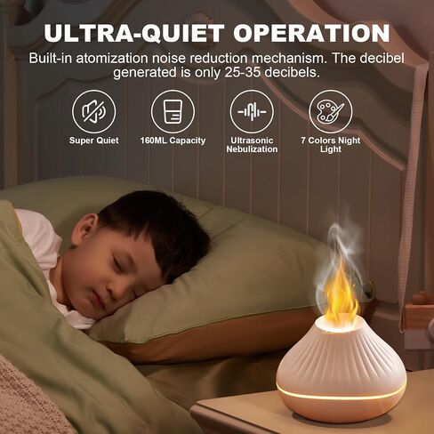 Colorful Volcano Diffuser Humidifier: Upgraded 160ml Fire Flame Humidifier Aroma Spray Diffusers with 7 Colors Changing Auto Off Function for Essential Oils Large Room (Full Crack Flame) in Saudi Arabia