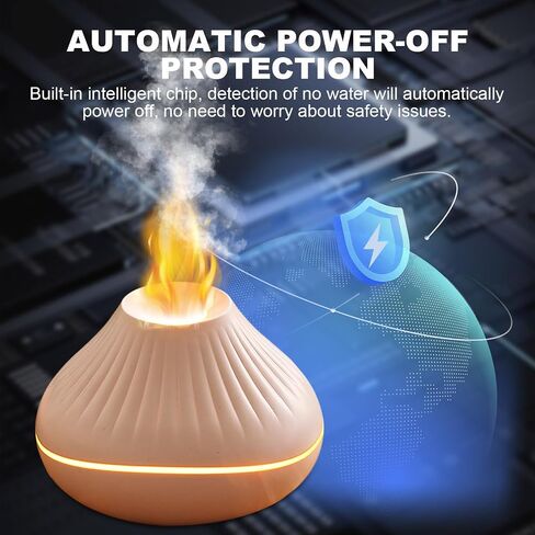 Colorful Volcano Diffuser Humidifier: Upgraded 160ml Fire Flame Humidifier Aroma Spray Diffusers with 7 Colors Changing Auto Off Function for Essential Oils Large Room (Full Crack Flame) in Saudi Arabia