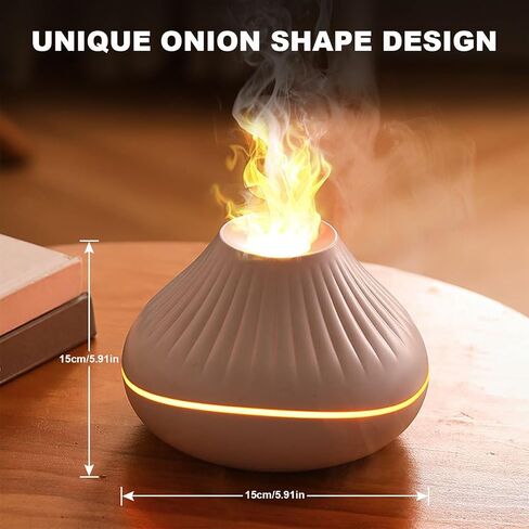 Colorful Volcano Diffuser Humidifier: Upgraded 160ml Fire Flame Humidifier Aroma Spray Diffusers with 7 Colors Changing Auto Off Function for Essential Oils Large Room (Full Crack Flame) in Saudi Arabia