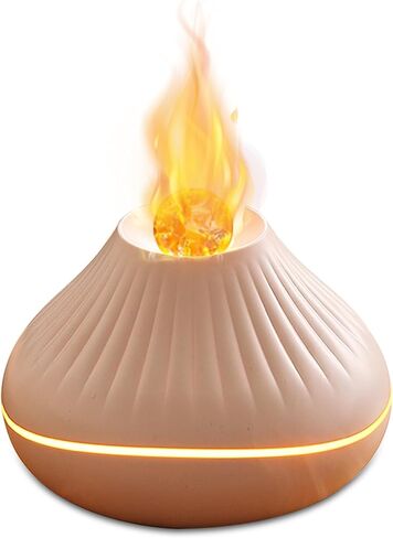Colorful Volcano Diffuser Humidifier: Upgraded 160ml Fire Flame Humidifier Aroma Spray Diffusers with 7 Colors Changing Auto Off Function for Essential Oils Large Room (Full Crack Flame) in Saudi Arabia