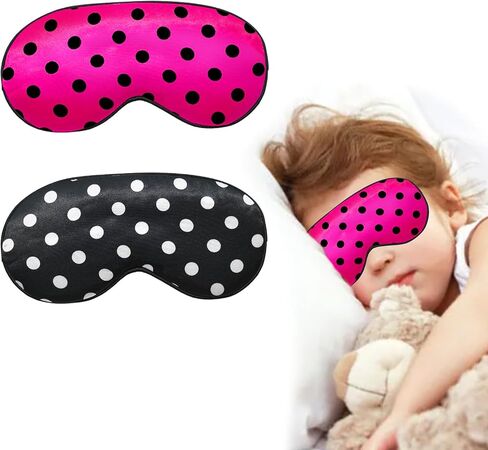 2 Pack Silk Dot Sleep Eye Mask Dot Blindfold with Adjustable Strap in Kuwait