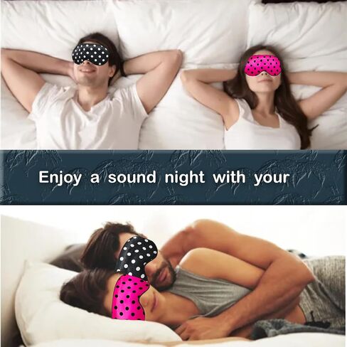 2 Pack Silk Dot Sleep Eye Mask Dot Blindfold with Adjustable Strap in Kuwait