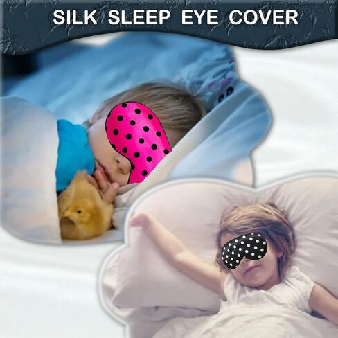 2 Pack Silk Dot Sleep Eye Mask Dot Blindfold with Adjustable Strap in Kuwait