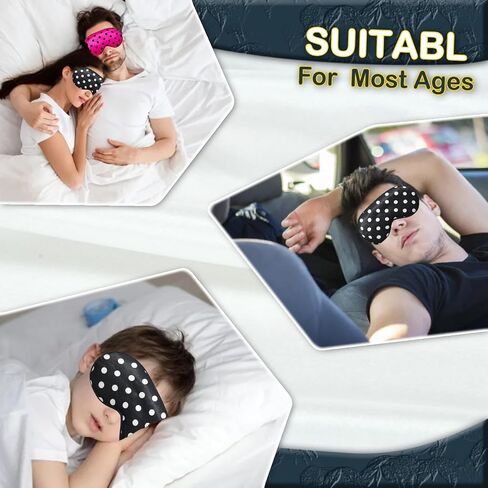 2 Pack Silk Dot Sleep Eye Mask Dot Blindfold with Adjustable Strap in Kuwait