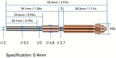 مجموعات فوهة K1C فوهة يونيكورن سريعة التبديل مع سبيكة نحاسية 0.4 مم وفوهة فولاذية صلبة لطابعات Creality K1C، Ender 3 V3، Ender 3 V3 Plus، Ender 3 V3 KE Ender 3 V3 SE 3D in Kuwait