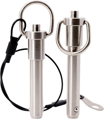 304 Stainless Steel Ball Locking Pins with Button Handle, 6mm Pin Dia.51mm Usage Length Push-Button Quick Release Pin with Lanyard Cable (2Pack) in Saudi Arabia