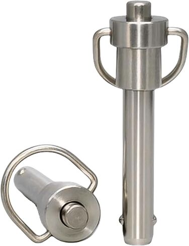 304 Stainless Steel Ball Locking Pins with Button Handle, 6mm Pin Dia.51mm Usage Length Push-Button Quick Release Pin with Lanyard Cable (2Pack) in Saudi Arabia