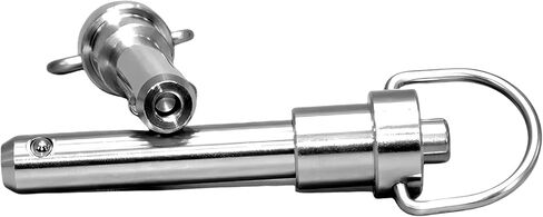 304 Stainless Steel Ball Locking Pins with Button Handle, 6mm Pin Dia.51mm Usage Length Push-Button Quick Release Pin with Lanyard Cable (2Pack) in Saudi Arabia